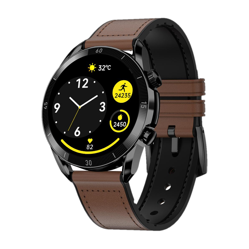 Fire-Boltt Legacy 36.3mm (1.43") AMOLED Display, Bluetooth Calling Wireless Charging Smartwatch(Brown Strap, 1.43)