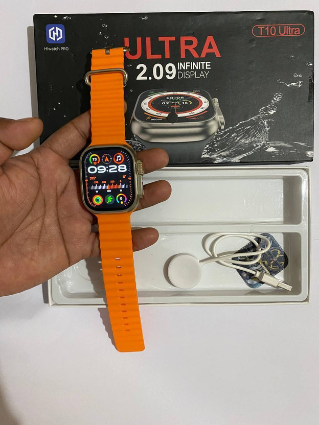 AuraTech T10 ultra with Bluetooth calling and silicon strap Smartwatch(multicolored Strap, free size)