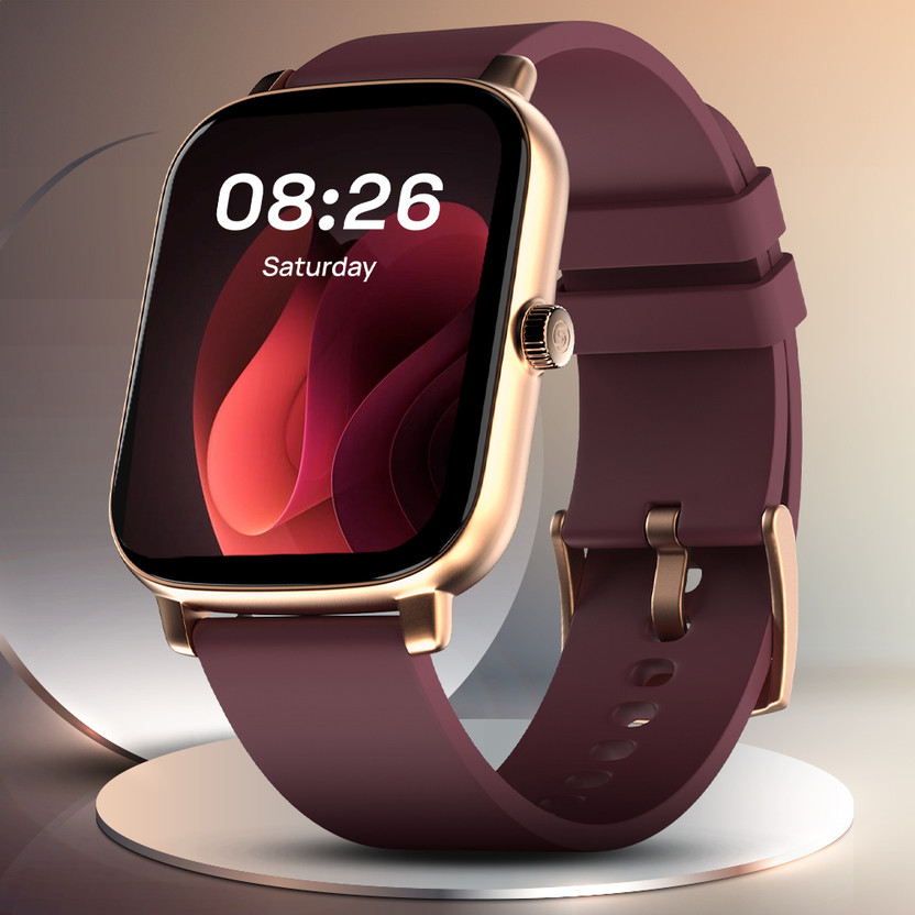 Noise Icon Buzz 1.69" Display with Bluetooth Calling, Built-In Games, Voice Assistant Smartwatch(Deep Wine Strap, Regular)
