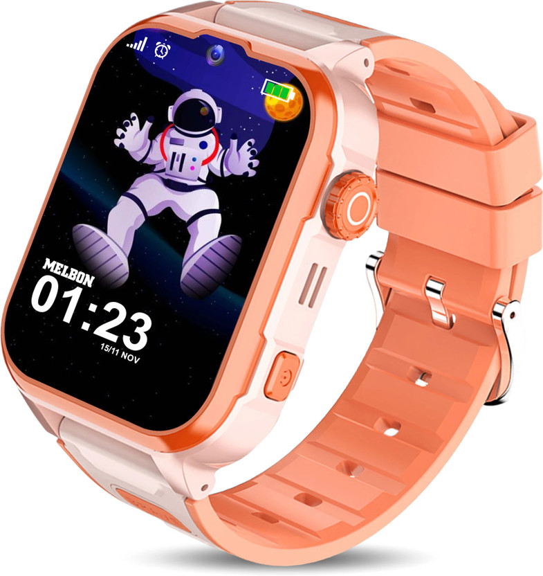 Melbon Safeguard 4G/5G Smart Watch for Kids - Video Calling, & Emergency Alerts Smartwatch(Orange Strap, Free Size)