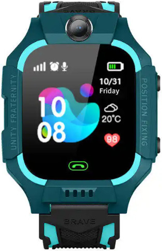 Melbon Kids watch GPS, Kids Tracking, Games Torch & 4G Sim Connnect Android Smartwatch(Dark Green Strap, 1.5 Inch OLED Eye Protection Display)