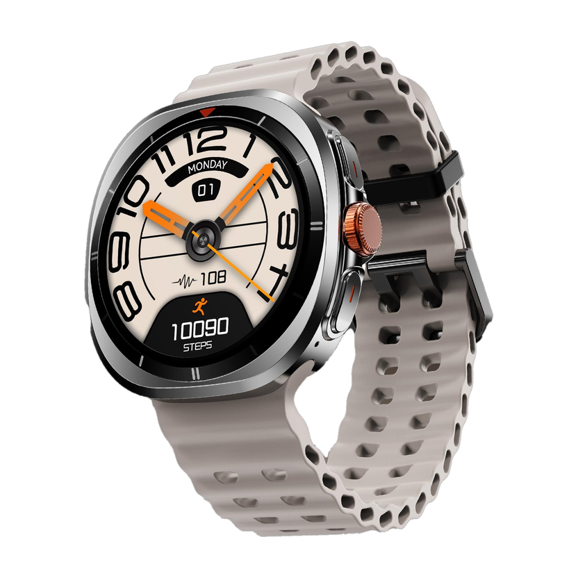 Fire-Boltt Axiom 1.43" AMOLED Display Smartwatch BT Calling, Wireless Charging & Metal Case Smartwatch(Silver White Strap, Free Size)