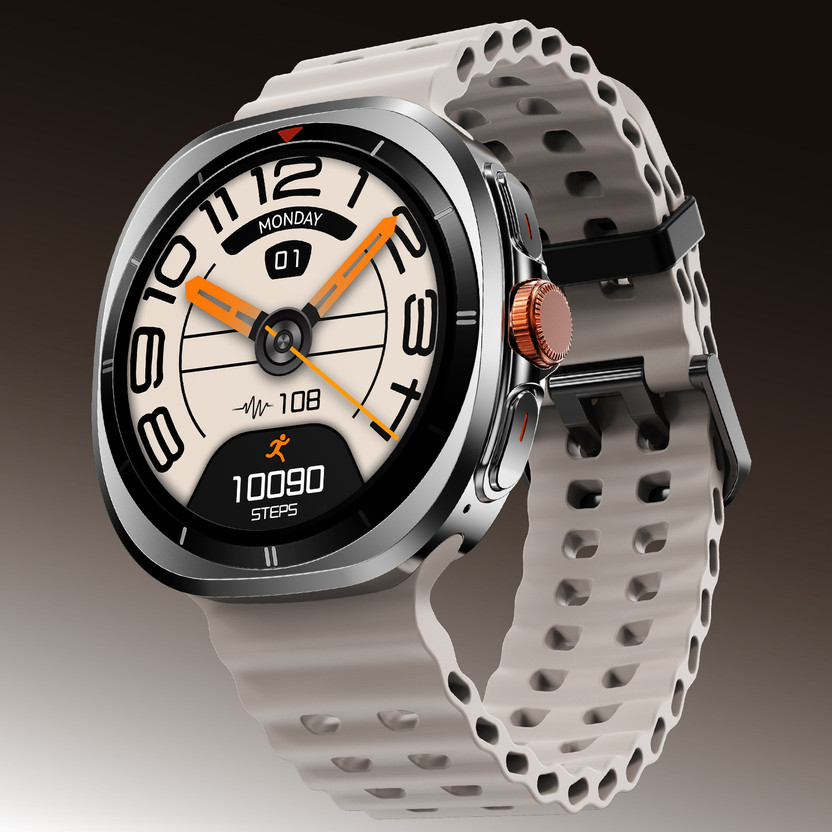 Fire-Boltt Axiom 1.43" AMOLED Display Smartwatch BT Calling, Wireless Charging & Metal Case Smartwatch(Silver White Strap, Free Size)