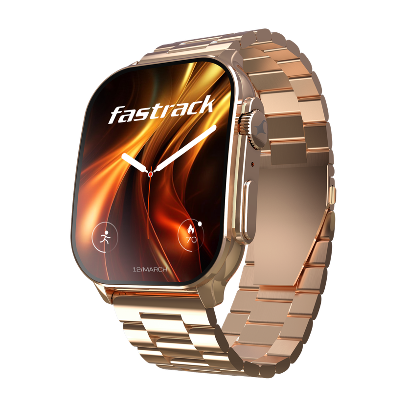 Fastrack Fastrack Revoltt FS2Pro-1.96''|Super AMOLED Curved|Premium Glossy Metal|1000 Nits|Fashion Smartwatch(Rose Gold Strap, Free Size) - Flipkart Deal