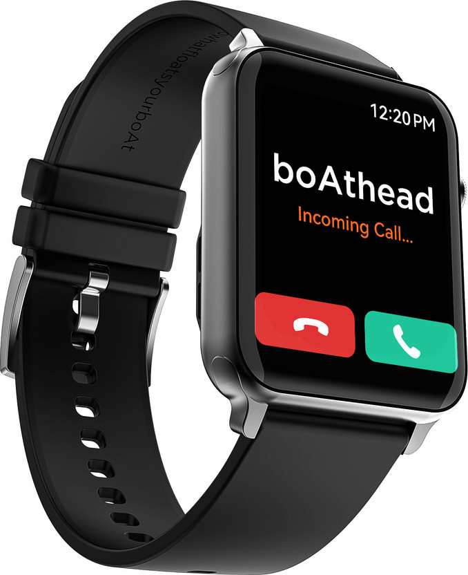boAt Storm Call w/ 4.29 cm(1.69"), BT Calling & 550 Nits Brightness Smartwatch(Bold Black Strap, Free Size)
