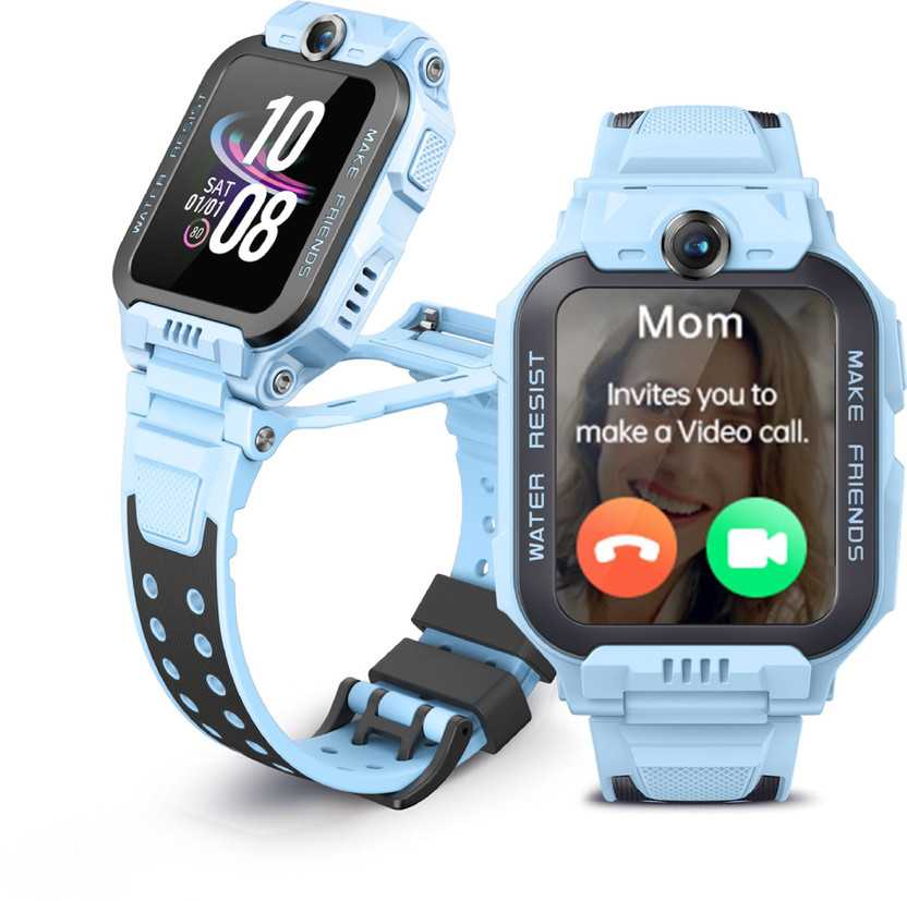 imoo Kids Phone Watch Z7-GPS Tracker, 4G Video, Voice Calls,Geo-fencing,SOS,IPX8 Smartwatch(Blue Strap, Free Size)
