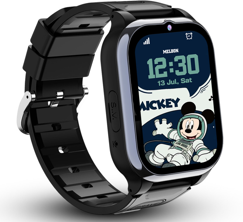 Melbon Safeguard SOS, Video Calling, Location Track, 800mAh Battery, Timetable Kids Smartwatch(Black Strap, Free size)
