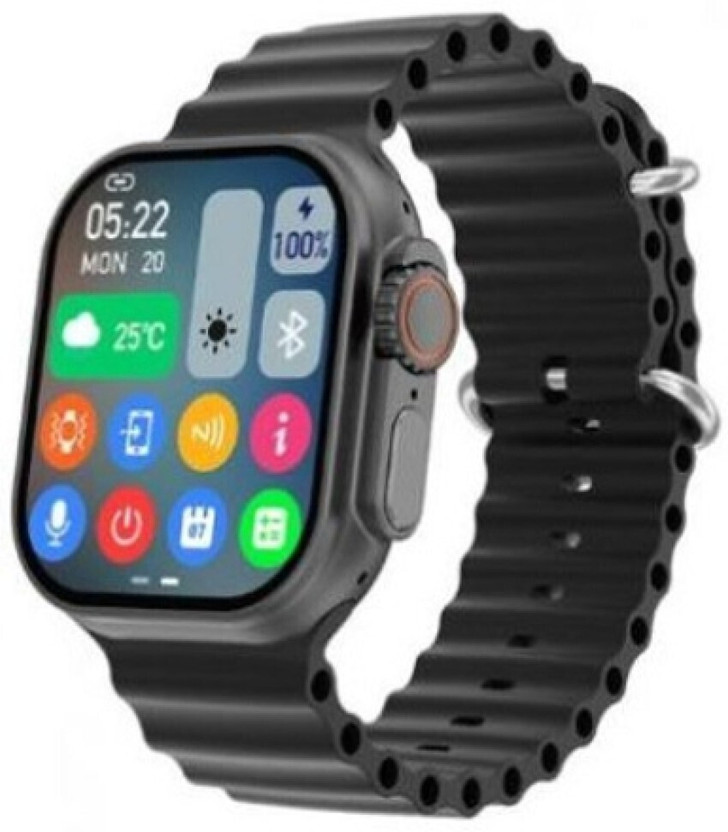 Fuziqra T800 ultra 4g sim card watch with gps wifi all apps working T7 Smartwatch(Black Strap, Free Size)