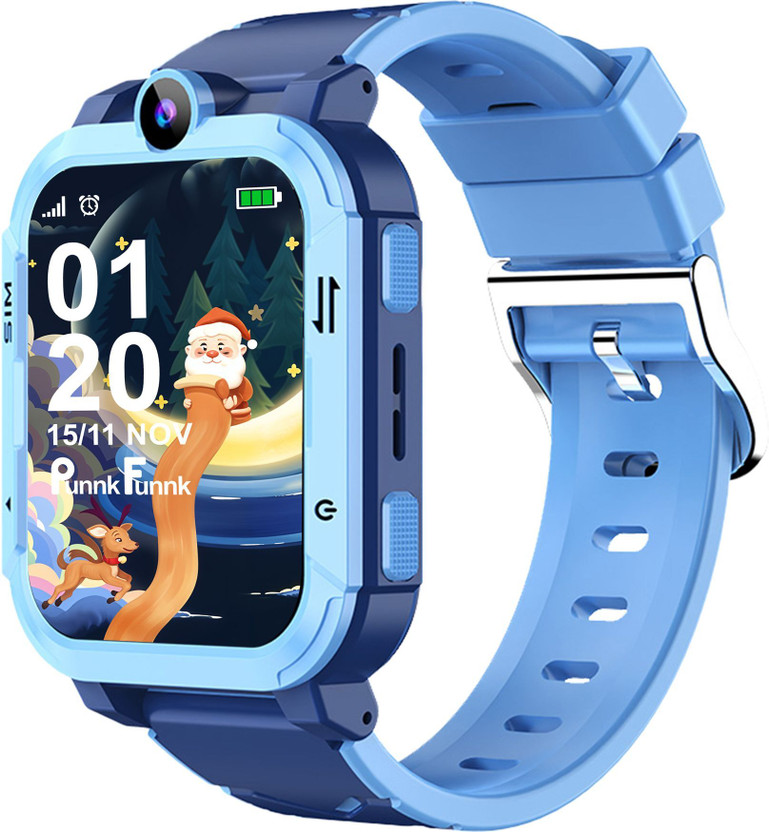 PunnkFunnk Safeguard 4G/ 5G Smart Watch for Kids - Video calling and Parental Control Smartwatch(Blue Strap, Free Size)