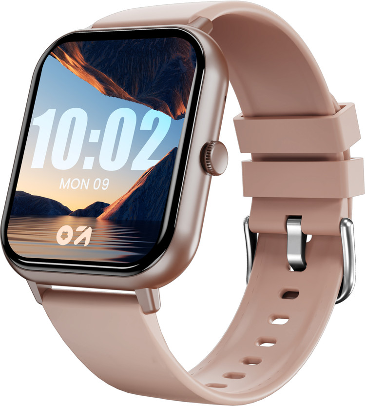 GOBOULT Drift BT Calling HD Display, 140+ Watchface, BT calling, IP68 Smartwatch(Peach Strap, Free Size)