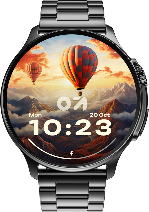 GOBOULT Crown R Pro 1.43''HD AMOLED Display, BT Calling, Zinc Alloy Frame Smartwatch(Jet Black Strap, Free Size)