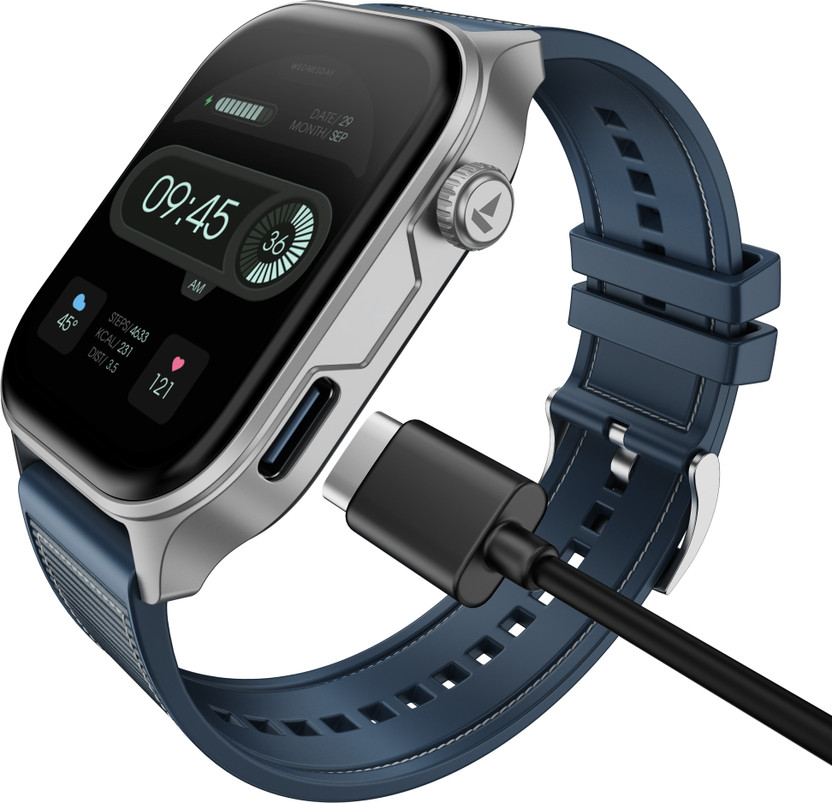 boAt boAt Ultima Vogue 2, Type-C , 1.96" AMOLED Display, 1000 nits, Metal body. Smartwatch(Deep Blue Strap, Free Size) - Flipkart Deal