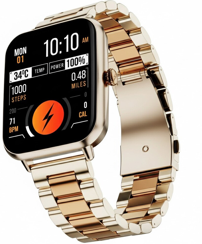 Fire-Boltt Ninja Blaze 1.83" HD Display Stainless Steel Built Bluetooth Calling Metal Body Smartwatch(Rose Quartz Strap, Free Size)