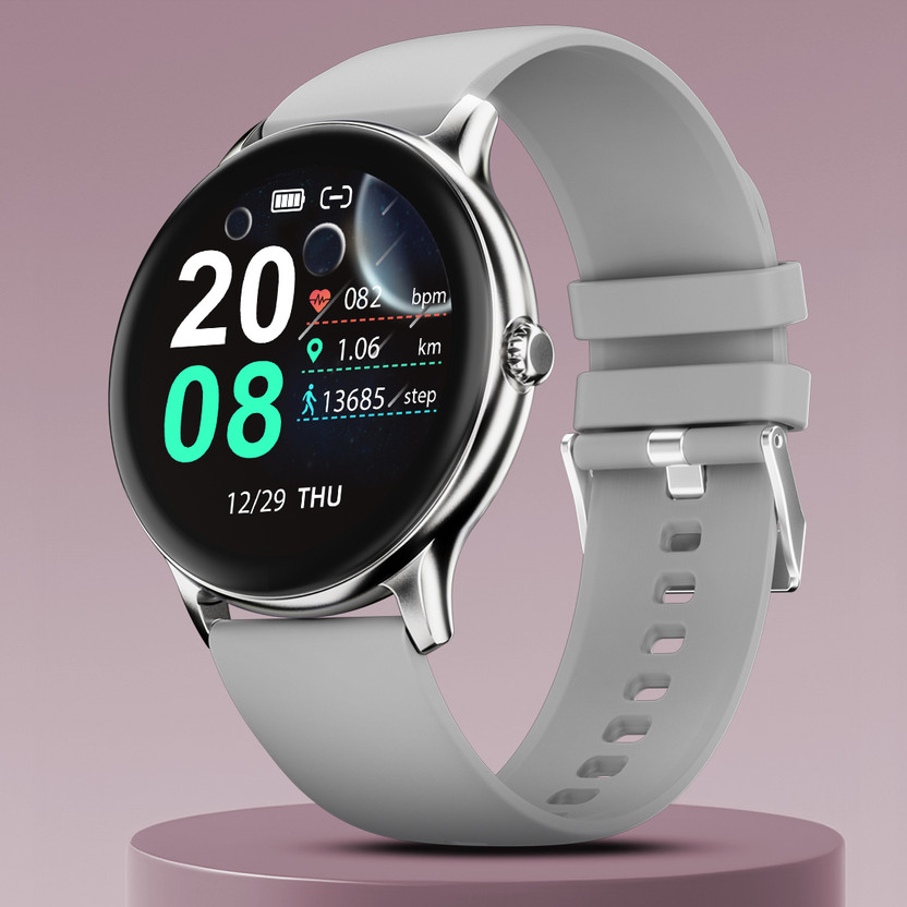 Fire-Boltt Hurricane 33.02mm (1.3) Curved Glass Display with BT Calling, 100+ Sports Modes Smartwatch(Silver Grey Strap, Free Size)