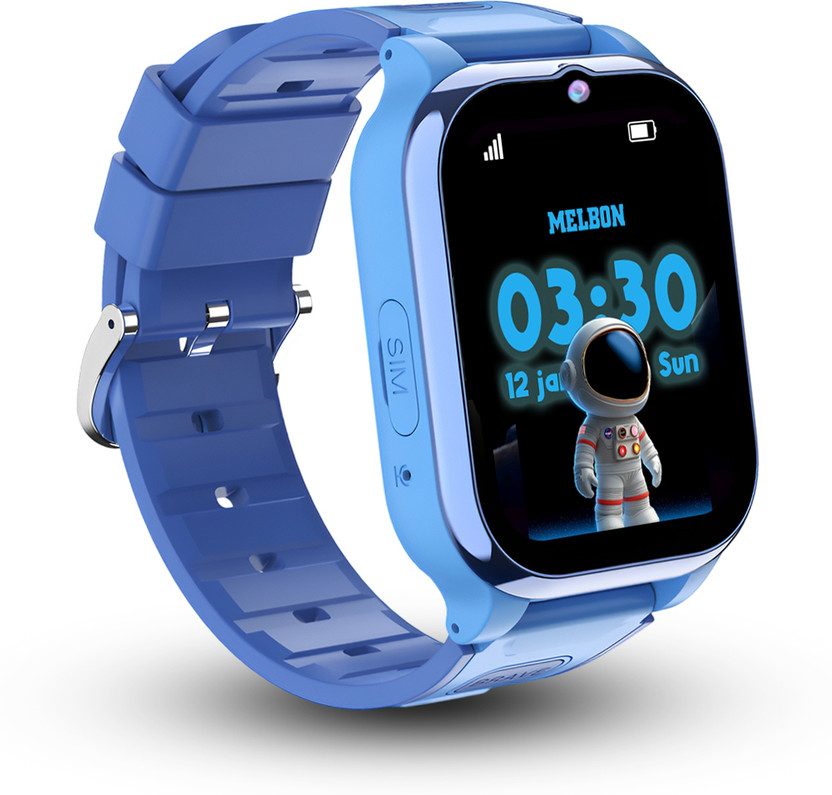 Melbon Safeguard SOS, Video Calling, Location Track, 800mAh Battery, Timetable Kids Smartwatch(Blue Strap, Free size)