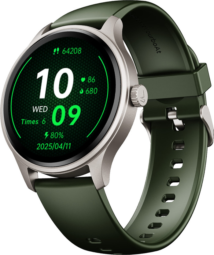 boAt Lunar Discovery Neo 1.39" HD Display, Metallic Finish, BT Calling, Smart Watch Smartwatch(Olive Strap, Free Size)