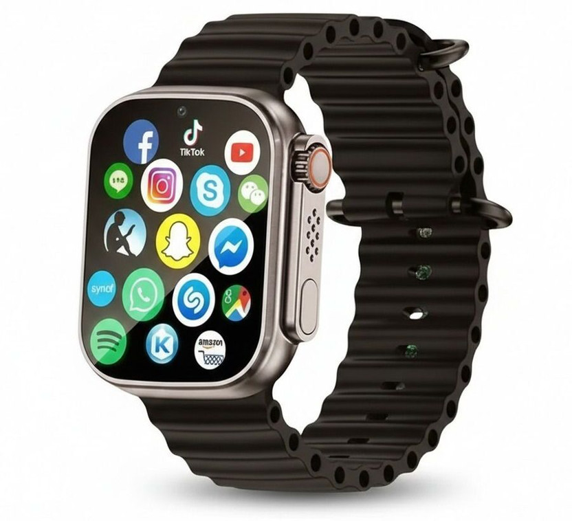 RMDSHub T800 Ultra Activity Tracker Watch, Heart Rate, BT Calling Feature (Black) Smartwatch(BLACK Strap, FREE SIZE)