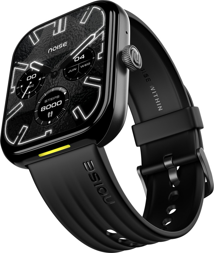 Noise Ultra 3 Luminary 1st Ever Personalised Alert, 1.96" AMOLED Display,Metallic Dial Smartwatch(Jet Black Strap, Regular)