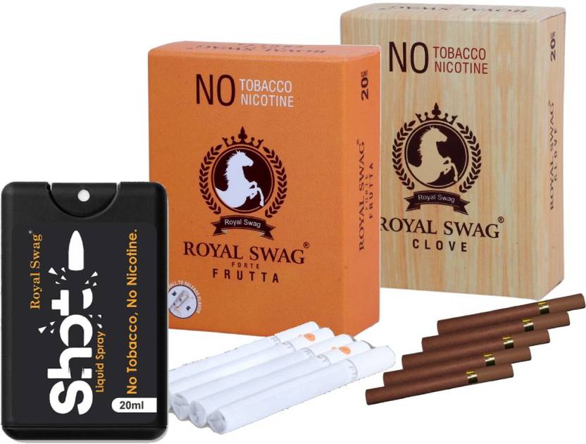 ROYAL SWAG Herbal Cigarettes Tobacco & Nicotine Free Clove, Frutta Flavoured With 20ml Shot