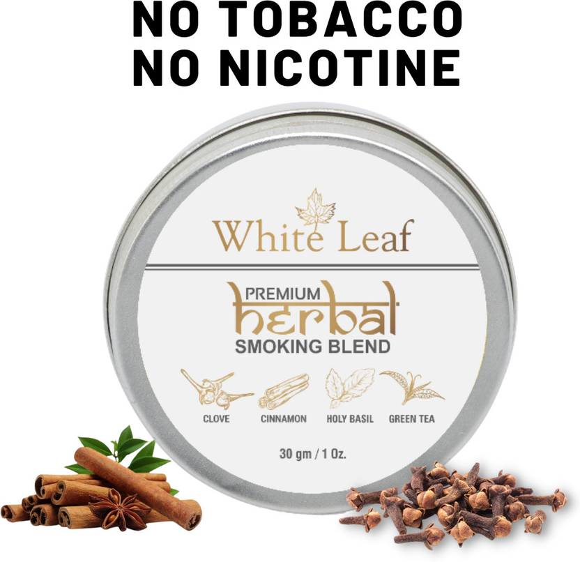 White Leaf Tobacco & Nicotine Free with 100 Herbal Smoking Blend 1 Pack 30gm Smoking Cessations