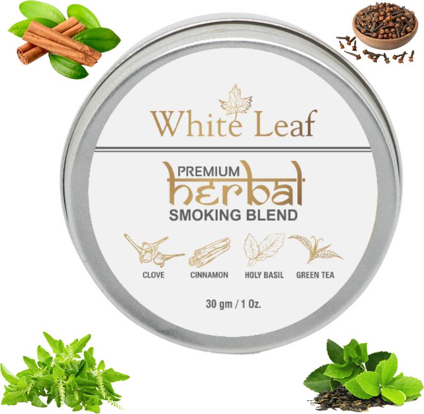 White Leaf Herbal Clove Flavour Smoke for Nicotine Free & Tobacco Free Blend 30gm Smoking