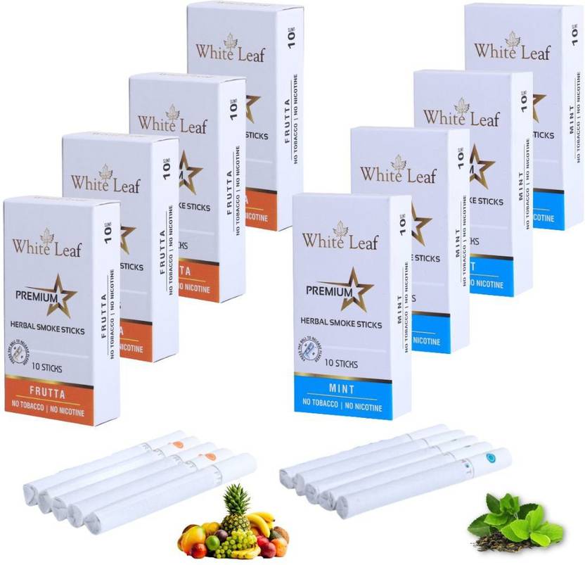 White Leaf Herbal Smoke Mint Cigarettes, Frutta Flavoured King Size