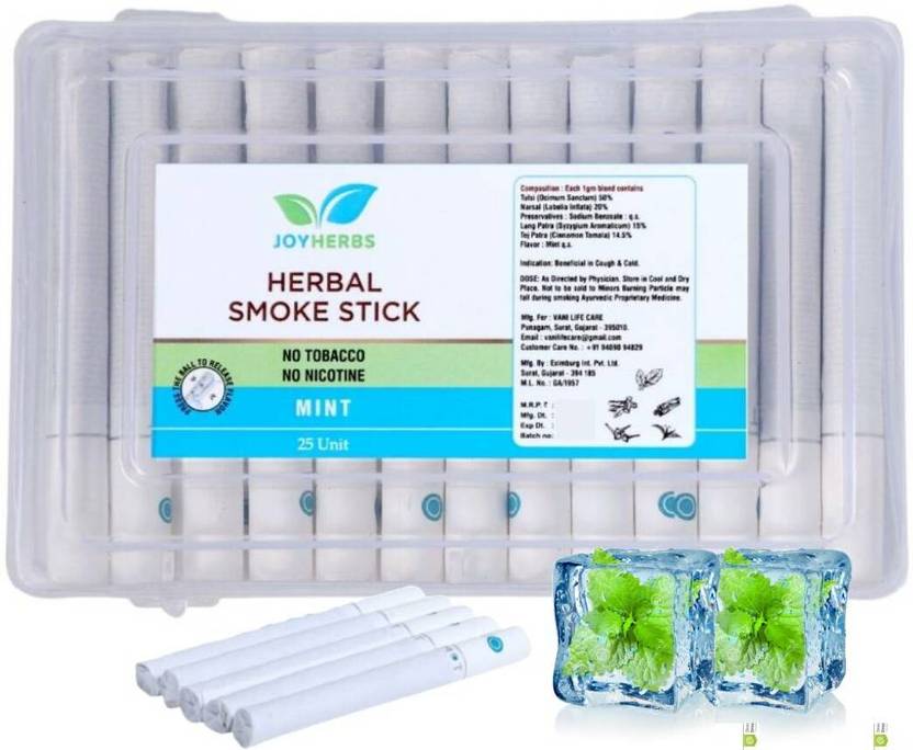 JOYHERBS Ayurvedic Quit Smoking Herbal Cigarettes Mint Flavour Tobacco