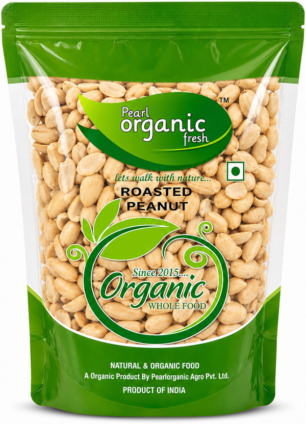 Pearl Organic Fresh Roasted Skinless Peanuts | Crunchy Groundnuts | High Protein Healthy Snack Roasted Peanuts(400 g)