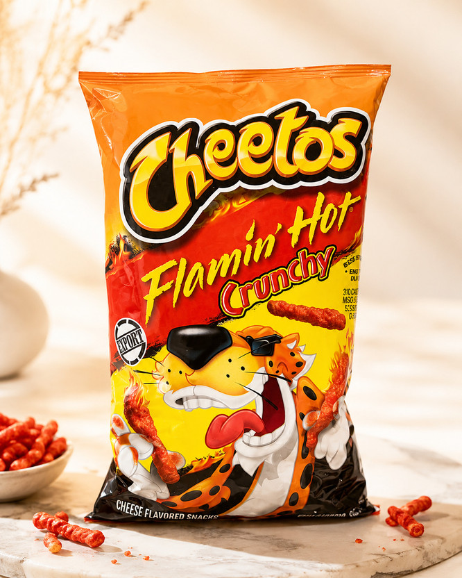 Cheetos Imported USA Flamin' Hot Crunchy Party & Movie Night Snack Namkeen(226.8 g)
