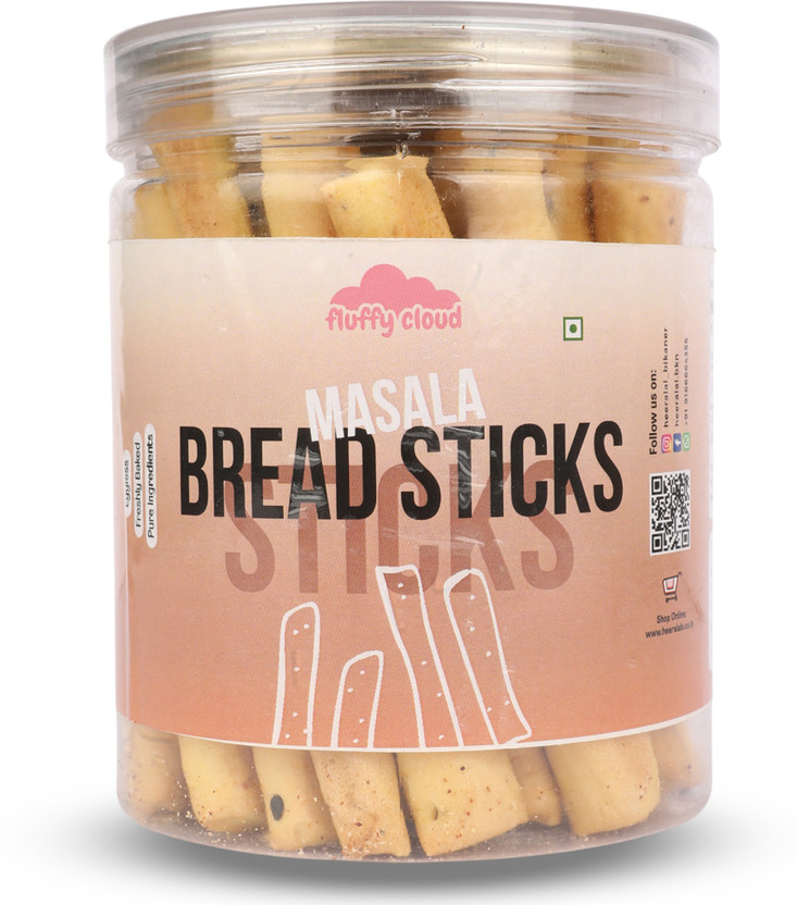 Heeralal's Fluffy Cloud Masala Bread Sticks 120Gm Perfect for Tea-Time Snacks Namkeen(120 g)