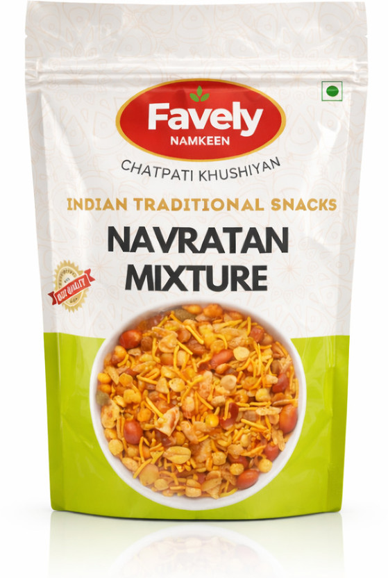 FAVELY Navratan Mixture Namkeen – Crispy & Tasty Indian Snack | Spicy & Crunchy Mix(250 g)