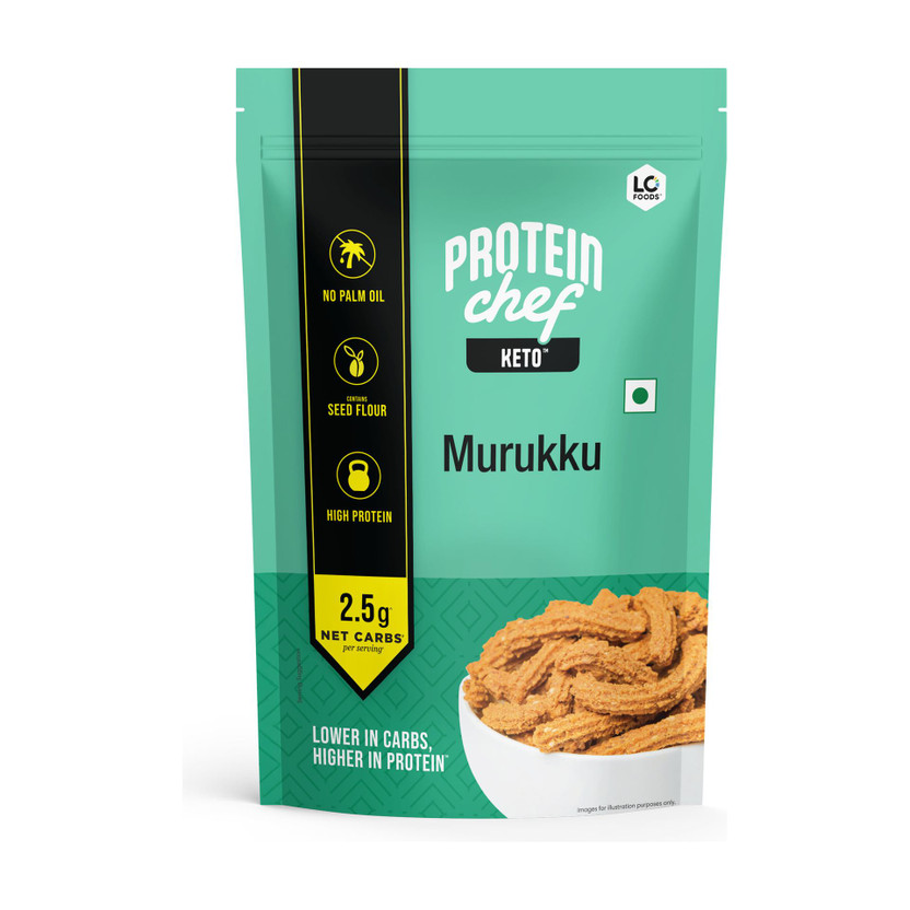 Lo! Foods Keto Murukku, High Fiber, 2.5g net carbs,No Maida, No Palm Oil Muruku(200 g)