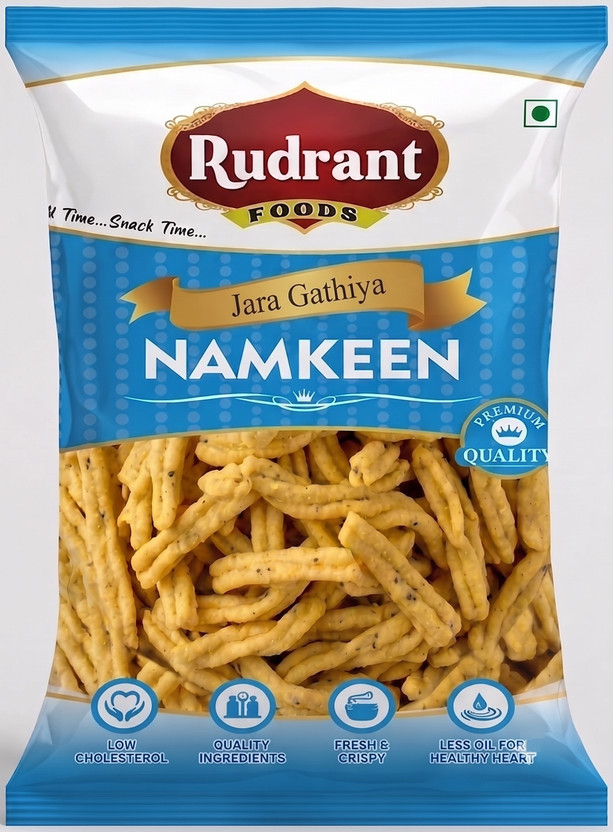 Rudrant Foods Premium Jara Gathiya | Authentic & Fresh Namkeen | Mari (black Pepper) Gathiya Gathiya(500 g)