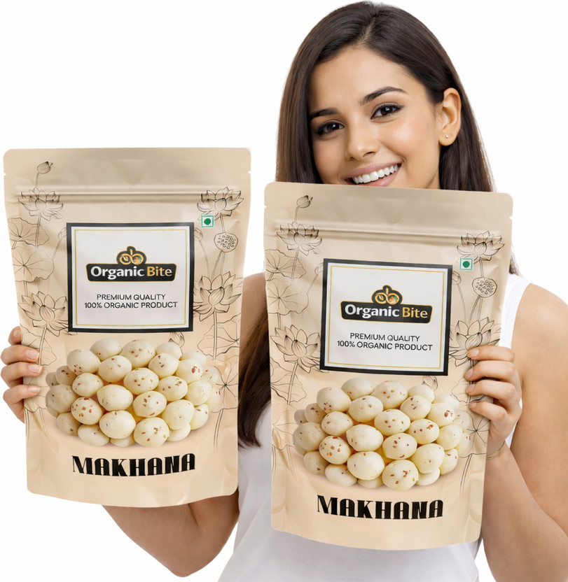 Organic Bite Premium Makhana (Fox Nuts) – Pack of 2 | 100% Organic | Healthy & Crunchy Snack(2 x 100 g)