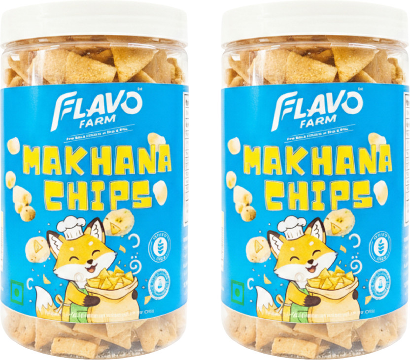 FlavoFarm 2 Pack Makhana Chips – Roasted Treats for Anytime Craving Namkeen(2 x 150 g)