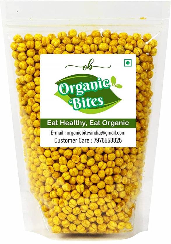Organic Bites Roasted Masala Chana Without Skin | Bhuna Chana | Roasted Masala Chickpeas(1800 g)