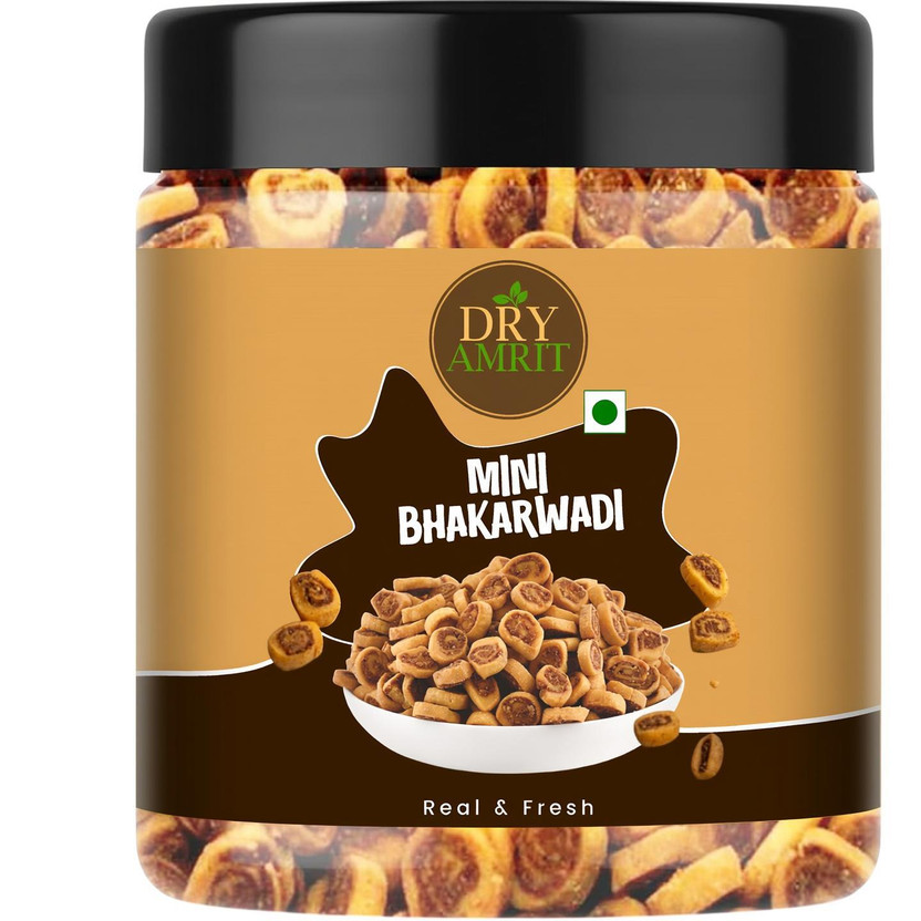DRY AMRIT Bhakarwadi Mini | Authentic Maharashtrian Crispy Snack | Spicy Tangy & Flavorul Bhakarwadi(1 kg)