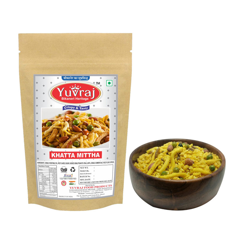 Yuvraj Yuvraj Food Product khatta mettha bikaneri mixture Tea time for Namkeen 1 kg pack Khatta Meetha(1000 g) - Flipkart Deal