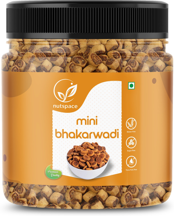 Nutspace Premium Bhakarwadi Namkeen 400g, Crispy, Crunchy & Traditional Indian Snack Bhakarwadi(400 g)
