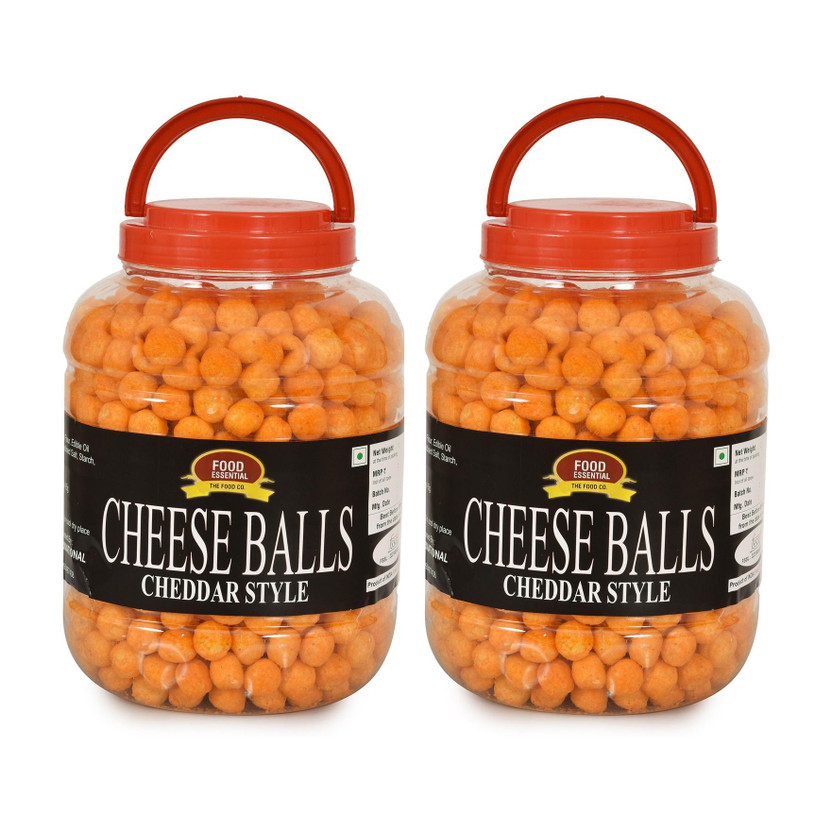 FOOD FOOD ESSENTIAL Cheese Balls (Cheddar Flavour, Plant-based Snack, Party Pack) Namkeen(2 x 400 g) - Flipkart Deal
