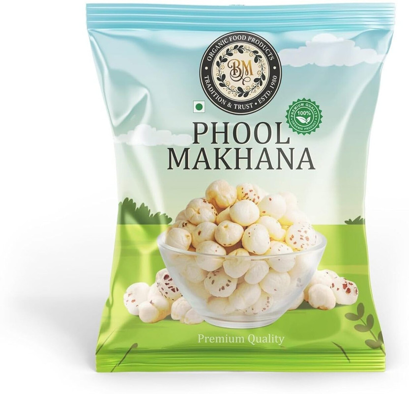 BM ORGANIC FOOD PRODUCTS Phool Makhana | Light & Crunchy Fox Nuts | Healthy Snack Experience Makhana(1 kg)
