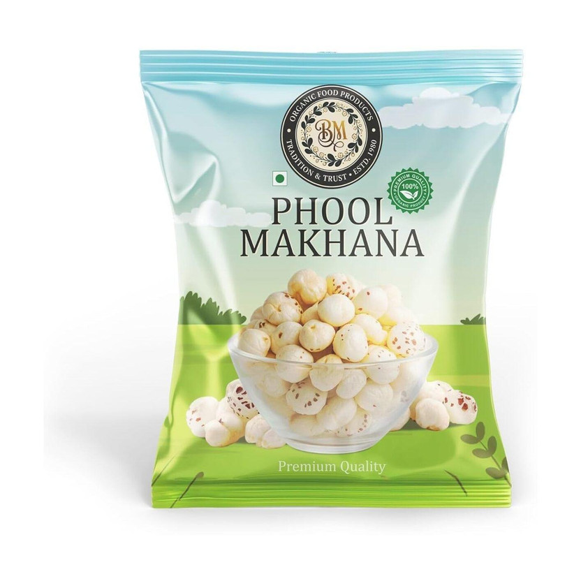 BM ORGANIC FOOD PRODUCTS Phool Makhana | Light & Crunchy Fox Nuts | Healthy Snack Experience Makhana(250 g)