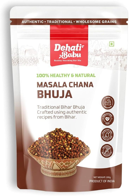 Dehati Dehati Babu - Healthy Snacking Har Din Authentic Bihar Traditional Masala Chana Bhuja, Healthy & Natural Snacks Chana Dal(200 g) - Flipkart Deal
