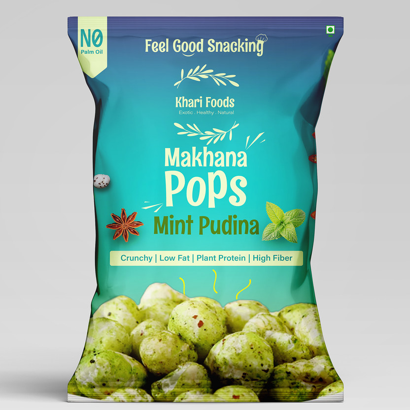 Khari Foods Pudina Makhana Pops, Crunchy & Roasted, Fibre & Protein Rich, Healthy Snacks(25 g)