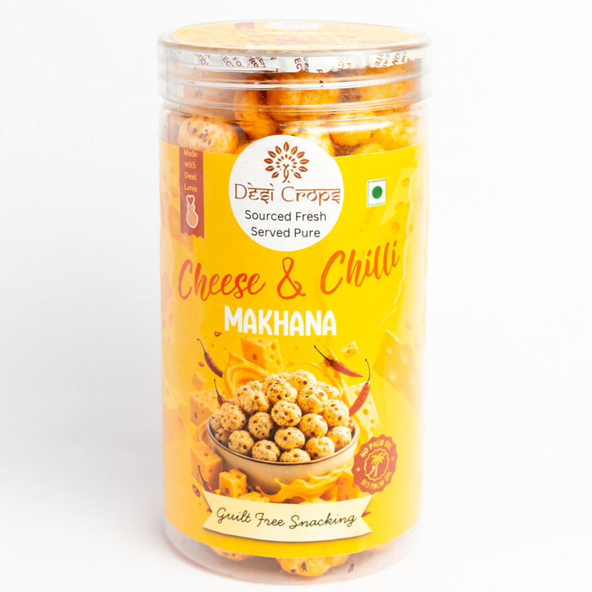 Desi Crops Cheese & Chilli Roasted Makhana | Healthy Fox Nuts Snack Roasted Makhana(80 g)