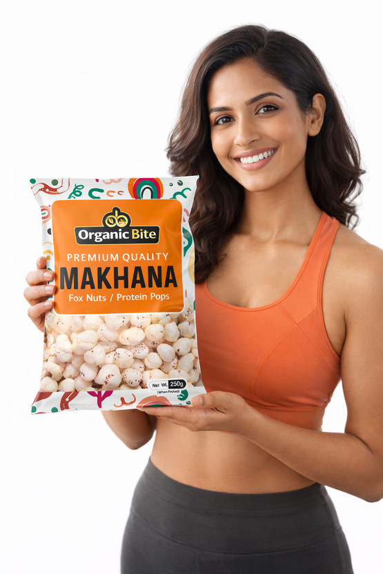 Organic Bite Premium Quality Makhana| 100% Natural | Gluten Free | Healthy Snack | 250g(250 g)