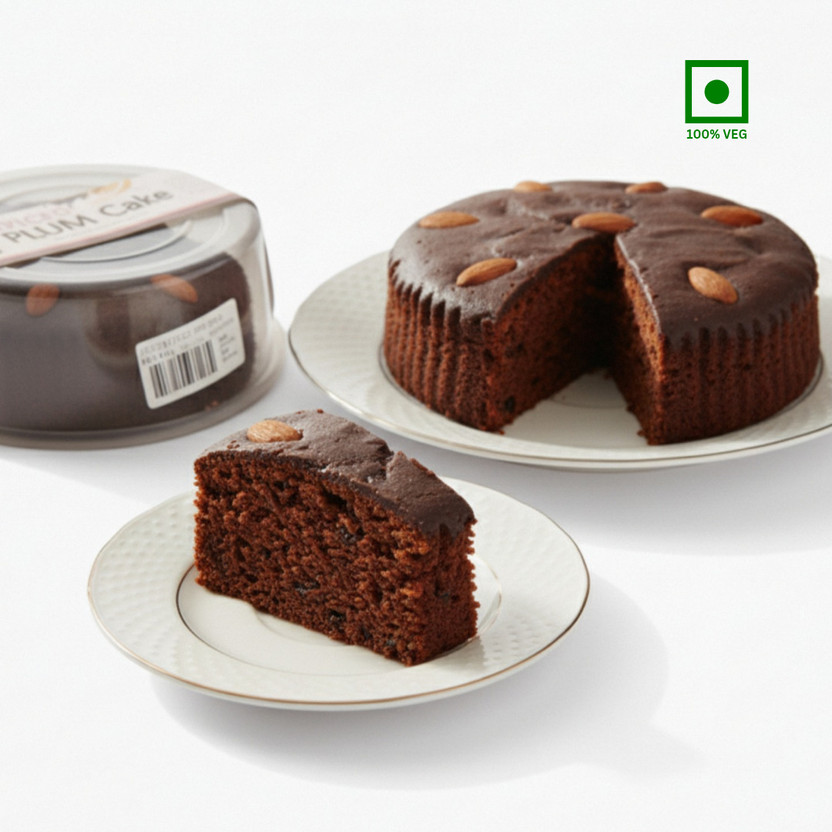 KABIRCAKES Eggless Plum Cake with Dry Fruits, Rich Plum Flavour | Creamless Cake Almonds (Salted/Roasted)(1 kg)