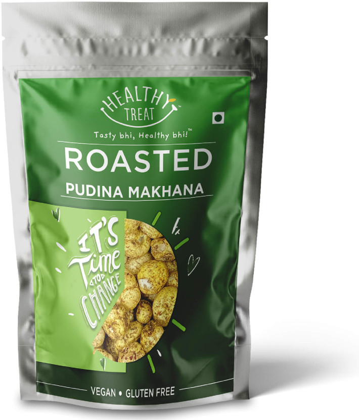 Healthy Treat Roasted Pudina Makhana | Flavoured Healthy Makhana Snacks | Foxnuts(60 g)