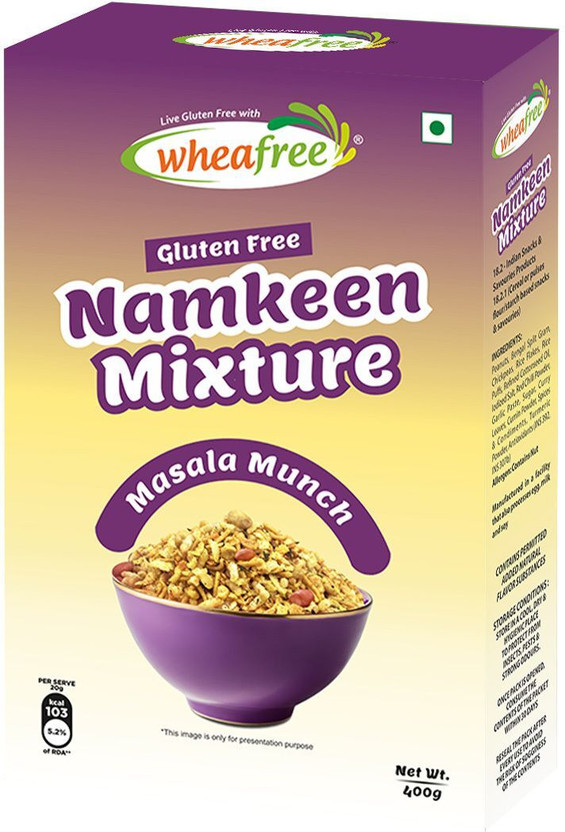 wheafree Gluten Free Namkeen Mixture (400g) and Bikaneri Bhujia (400g) Combo Pack(2 x 400 g)