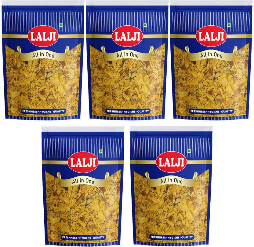 lalji All In One 2Kg (400Gm x 5) Bikaneri Namkeen Spicy and Crispy Healthy Snack(5 x 400 g)